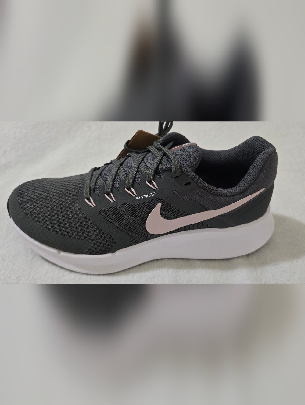 Nike Run Swift 3 Running Shoe - Grey with Light Pink Swoosh
